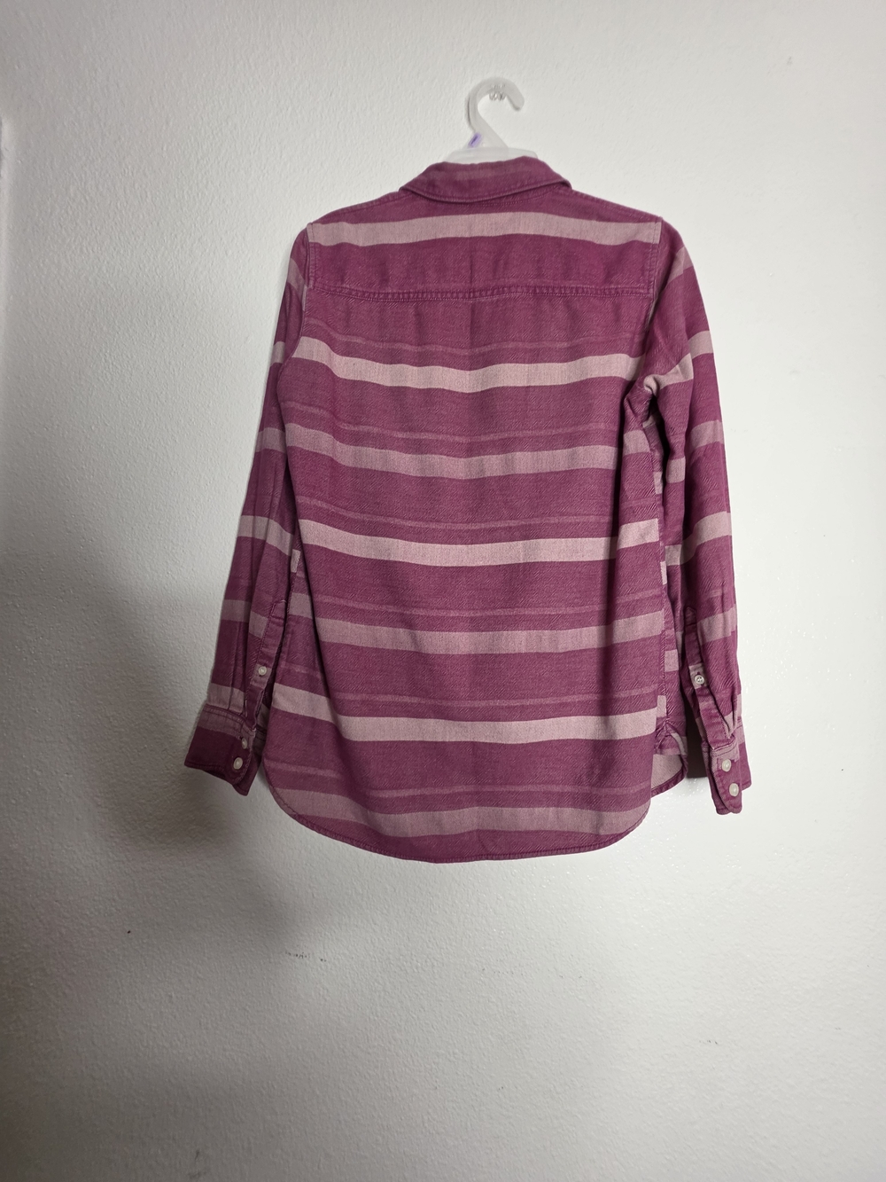 J.CREW Womens XS Purple Pink Striped Collared Button-Up Long Sleeve 100% Cotton - Picture 9 of 9